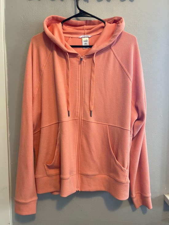 Jockey Jackets & Blazers - Peach Coral Zip-Up Hoodie